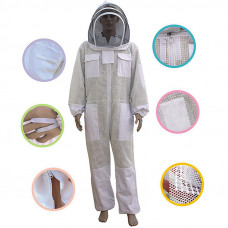 Three Layers Mesh Ventilated Fencing Veil Beekeeping Suit
