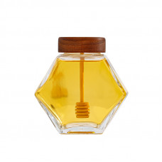 40 Pieces Pack 360ML Hexagonal Glass Honey Jar